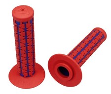 AME Dual old school BMX Duals bicycle grips - RED over BLUE