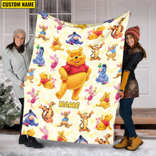 Manta personalizada Winnie The Pooh, manta Pooh Bear, Winnie The Pooh y Fri