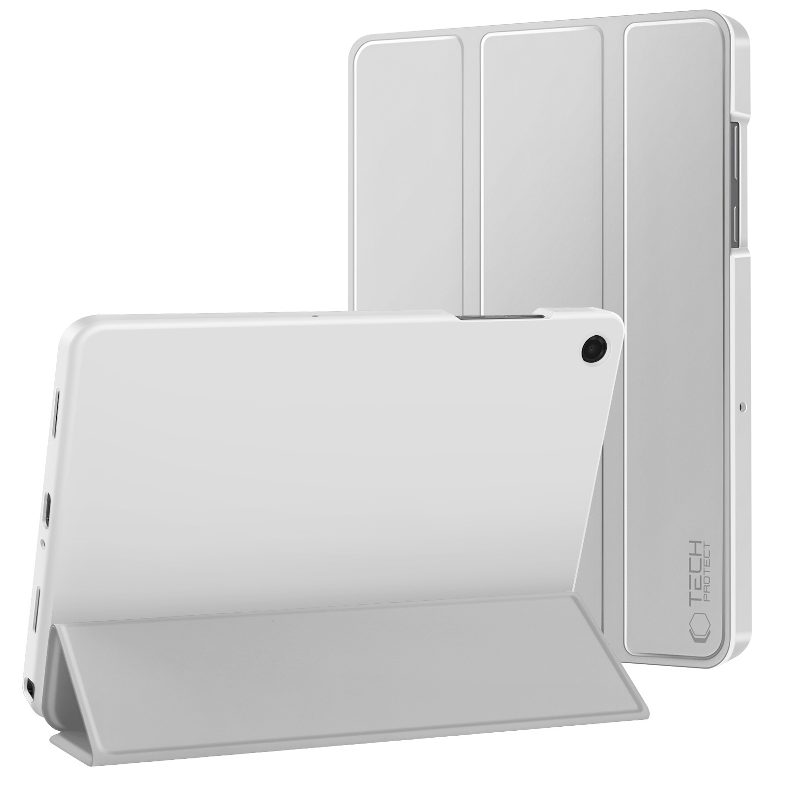Étui rabat Galaxy Tab A11 Plus gris antichoc avec mise en veille