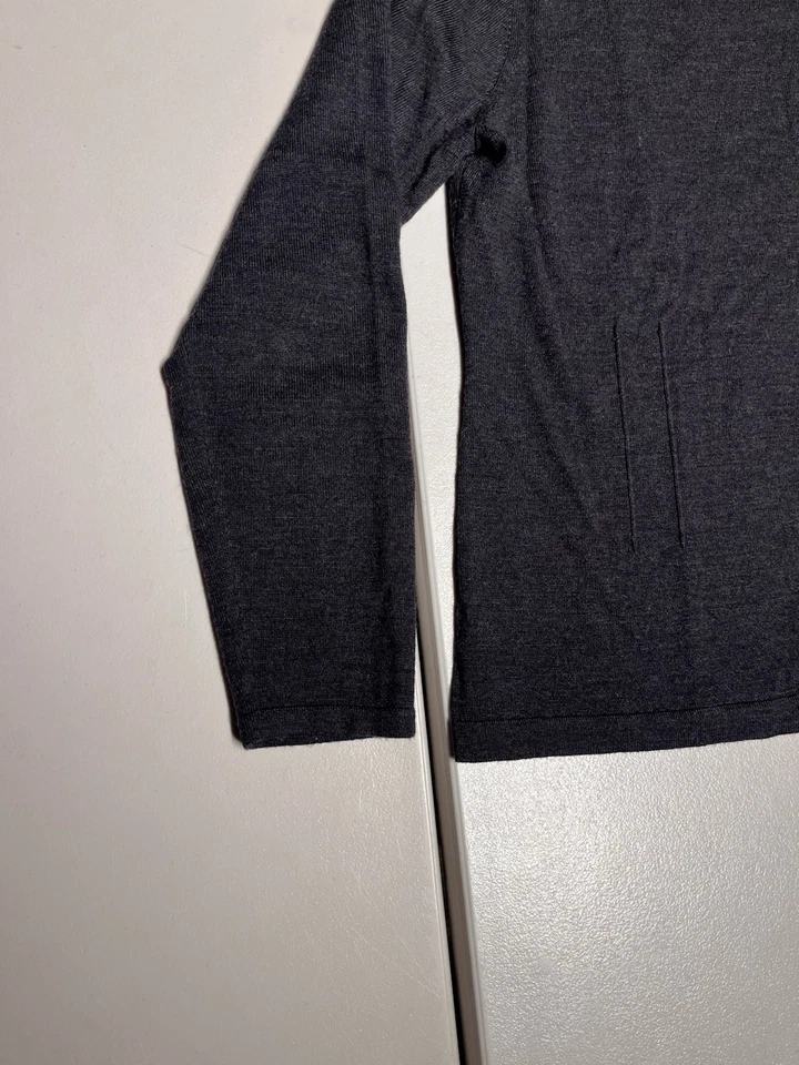 J. Mclaughlin Sweater Women's Large Gray Merino Wool Knit Top Casual Work - Image 4 of 4