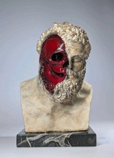 Hercules Bust Sculpture Pop Art Skull ZEOLI Signed Italy Modern Statue Italian