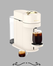 Nespresso ENV120WGAE Vertuo Next Espresso Capuccino Machine, WHITE AND GOLD