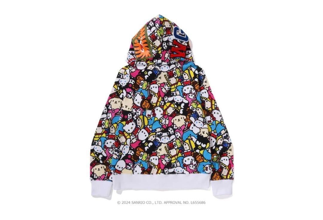 Bape BABY MILO SANRIO CHARACTERS SHARK FULL ZIP HOODIE Size