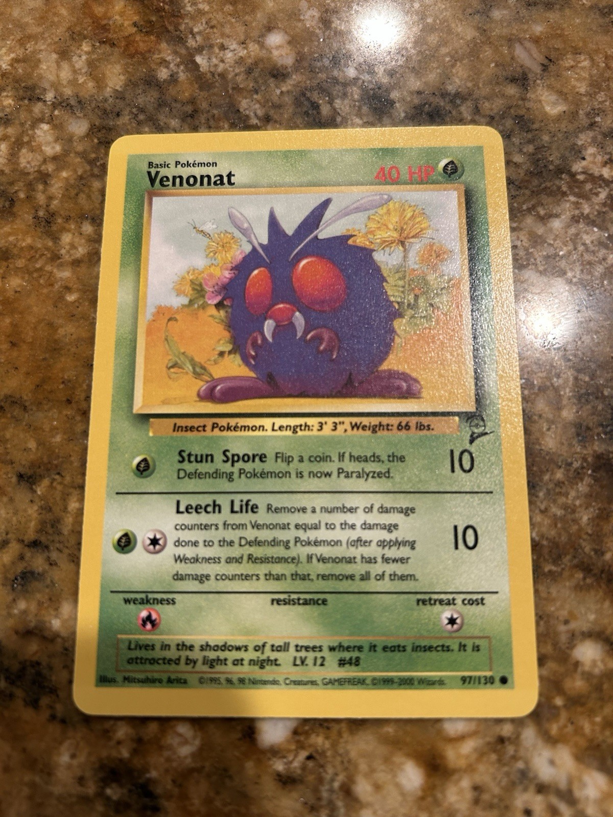 Venonat 97/130 Pokémon 2000 Base Set 2 NM