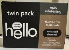 Hello Oral-Care Activated-Charcoal Teeth Whitening Fluoride Free Toothpaste
