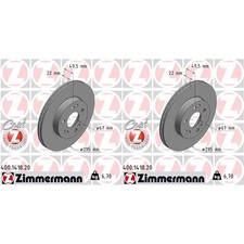 2x ZIMMERMANN BREMSSCHEIBEN 295mm INNENBEL&Uuml;FTET VORNE passend f&uuml;r MERCEDES 124 C