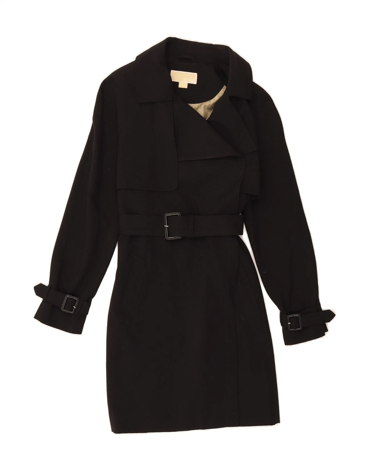 MICHAEL KORS trench donna UK 12 medio nero poliestere classico DL05