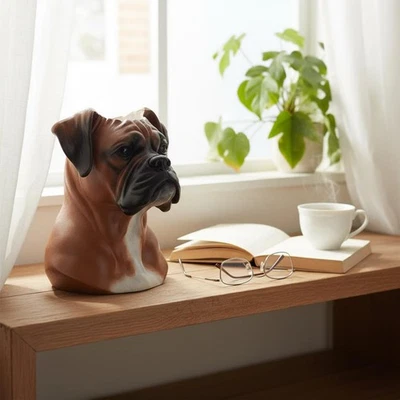 Buste de Chien Robuste Décoratif Résine Pot de Succulentes Visage Allure - Photo 1/4