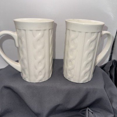 Bay Island Coffee Tea Cocoa Cup Latte Mug White Cable Knit Sweater Weather Fall
