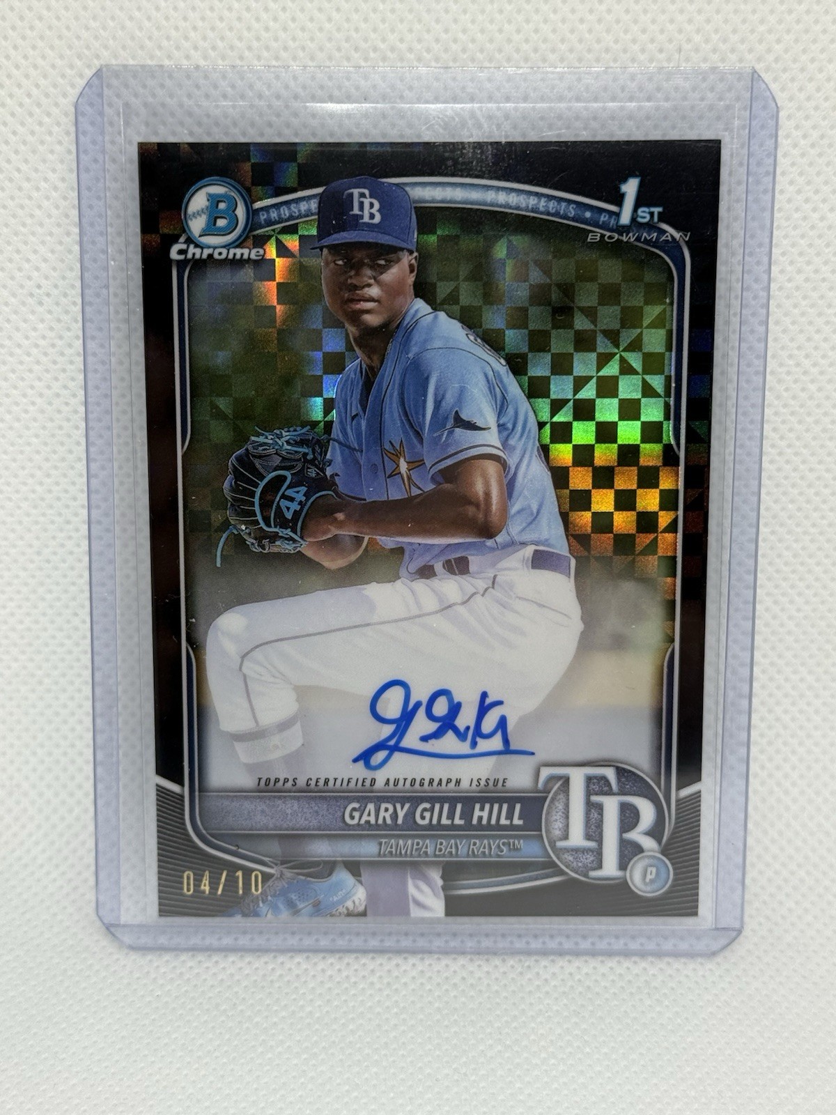 2025 Bowman GARY GILL HILL 1st Black X-Fractor Chrome Refractor AUTO /10