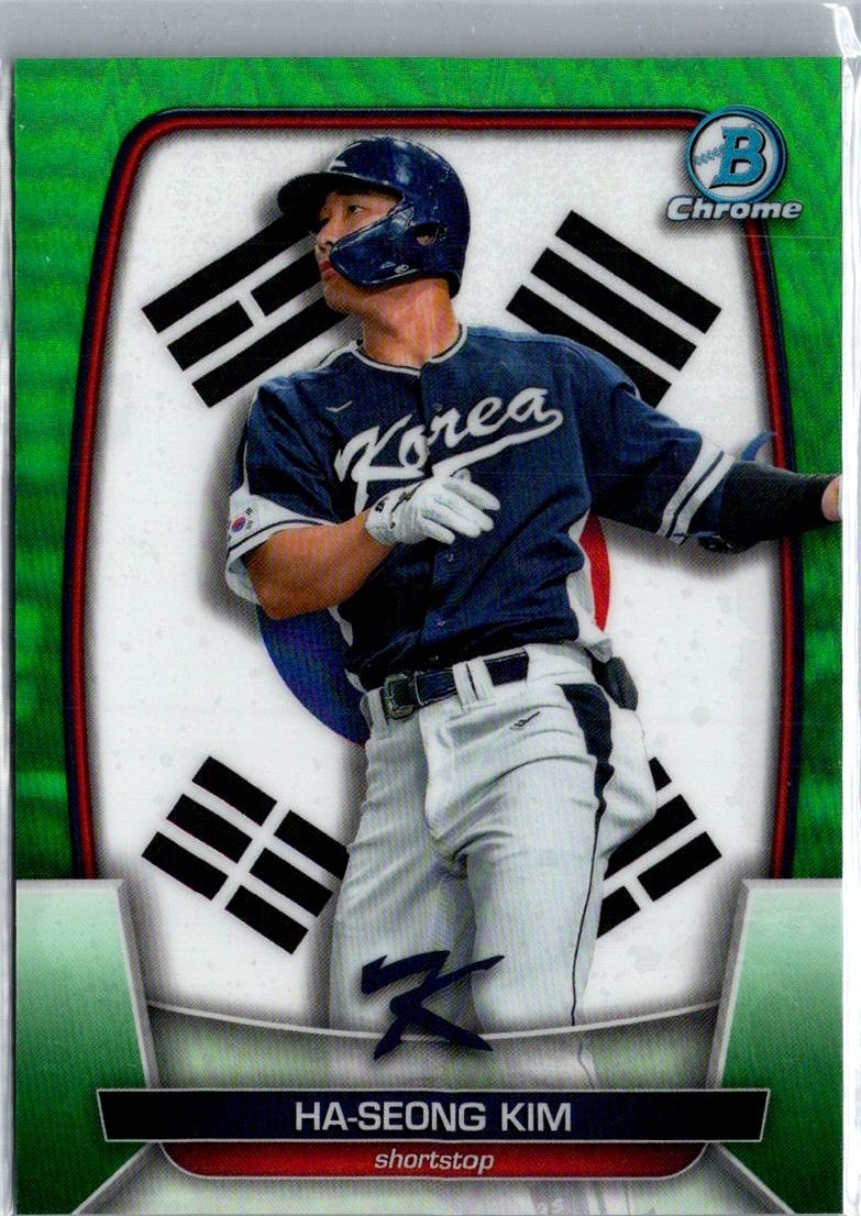 2023 Bowman Chrome Ha-Seong Kim WBC Green Refractor /99 #WBC-57 Korea/Rays