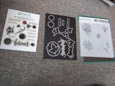 Gina K Designs Daisies Forever Layering Stencil Bundle With Stamps Dies And...