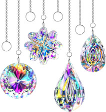 4Pcs Crystal Suncatchers for Window Hanging Sun Catchers Indoor Rainbow Maker Cr