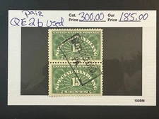 US Scott # JQ 2b Used Pair  Parcel Post   2026 Scott Catalogue Value $ 300.00