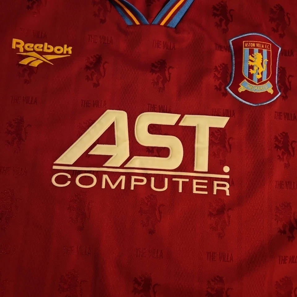 Vintage 93/95 Soccer Jersey Aston Villa F.C. Home  AST Computer Size Xl  - Image 4 of 4