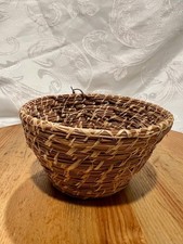 Pine Needle Basket hand coiled 2.5" tall