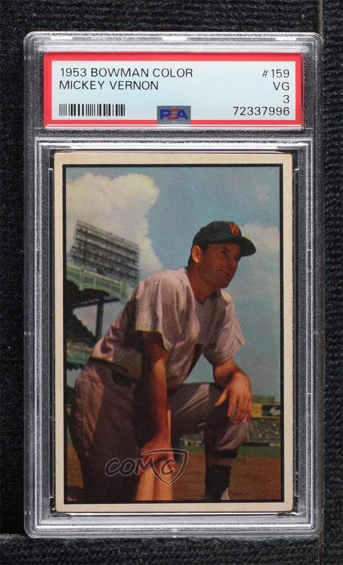 1953 Bowman Color Mickey Vernon #159 PSA 3