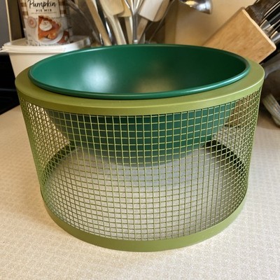 Anna Mesh Two-Tone Green Fruit Bowl & Stand from Urban Outfitters Home, Mod READ
