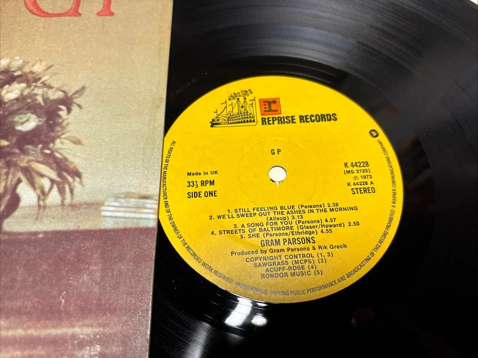 Gram Parsons - GP - 1973 UK Reprise Label Gatefold Vinyl LP - K44228 (MS2123) Foto 2 de 4