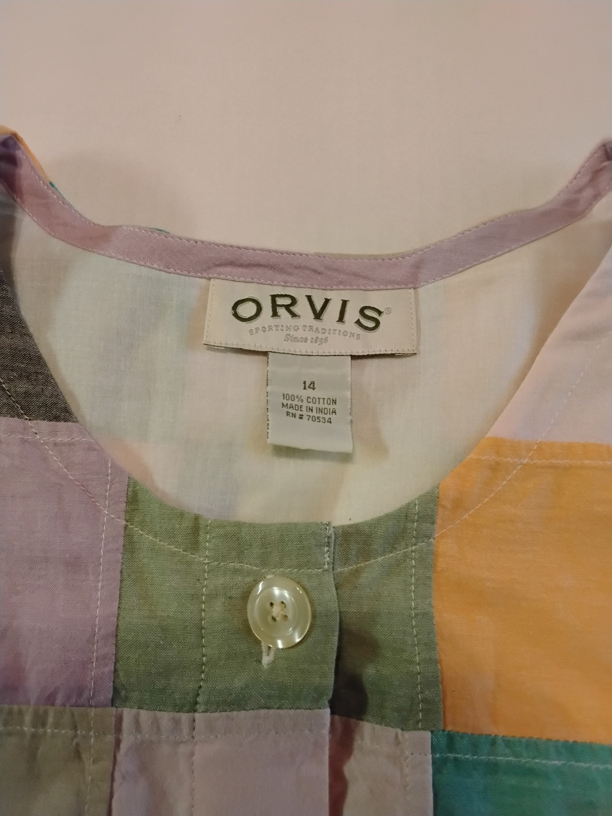 Orvis Patchwork Lined Long Sleeve Button Up Blous… - image 5