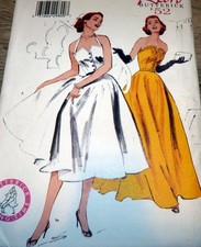 LOVELY VTG 1950s EVENING DRESS BUTTERICK RETRO Sewing Pattern 8-10-12 UNCUT