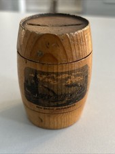 Antique Mauchline Ware Wooden Money Box - New Bridge - Westminster