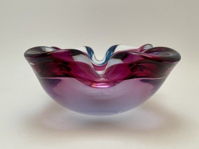 Vetreria Artistica Seguso Glas Murano Italy Aschenbecher Flavio Poli 1950er