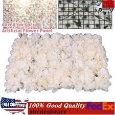 40x60cm Artificial Fake Flower Wall Panel Banquet Wedding &Party Decor 6pc