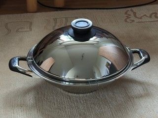Easy Cook (ähnl. AMC) großer Wok 34cm Ablagegitter 18/10 induktionsgeeignet