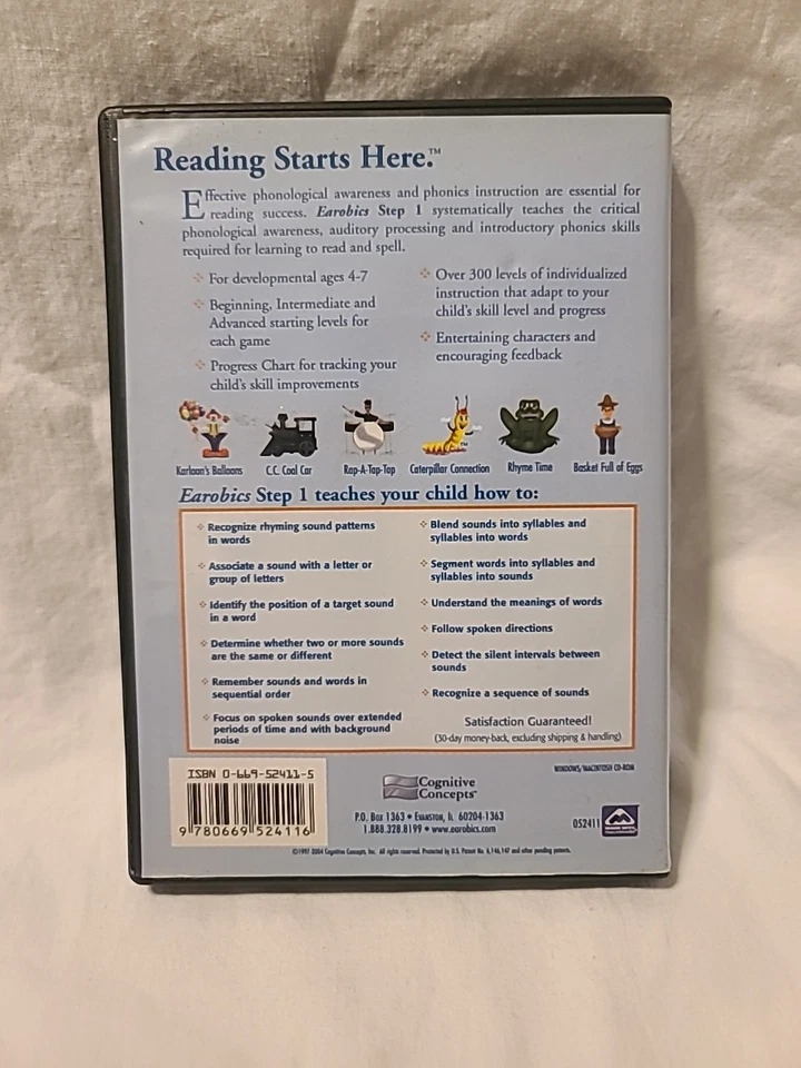 Earobics Home Step 1 Windows Mac Sound Foundations Reading & Spelling Ages 4-7 - Image 2 of 4