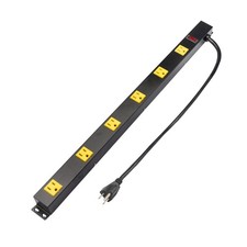 6 Outlet Garage Heavy Duty Power Strip 3FT 14AWG Cord Wall Mount Extender