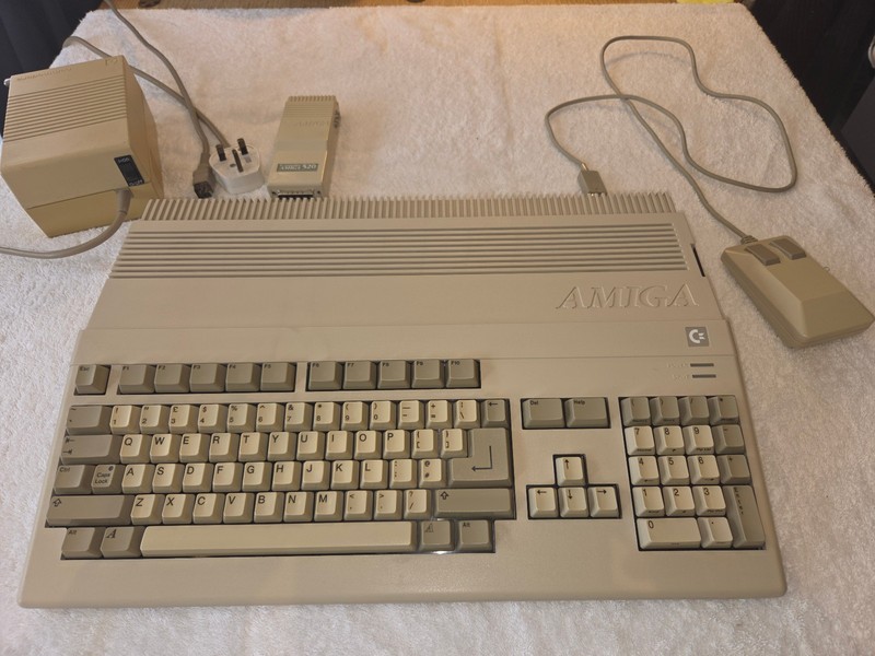 Commodore Amiga 500 Rev5 board, Expansion RAM card, Tank Mouse & PSU