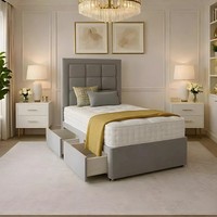 NEW SINGLE DIVAN BED PLUSH MEMORY FOAM MATTRESS HEADBOARD KIDS & ADULTS