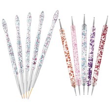 10pcs Nail Dotting Tools Set: Dual End Nail Art Dotting Tools Set - Fingernail