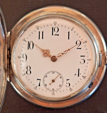schöne massiv silberne Sprungdeckel-Taschenuhr, antik, läuft, pocket watch