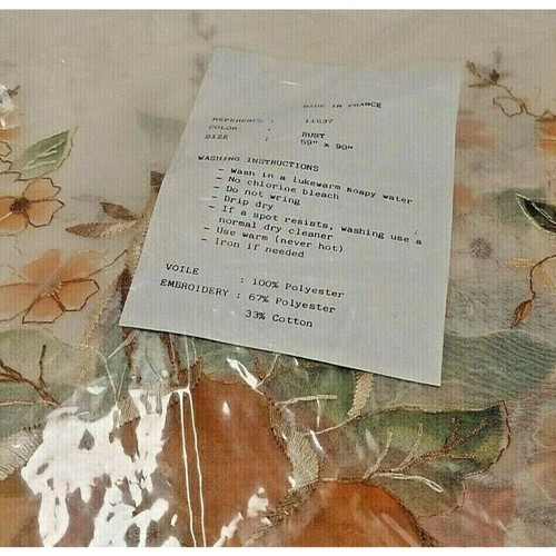 Luxury French Sheer Voile Linen Colored Embroidered Curtain Panels Feminine New - Picture 6 of 6