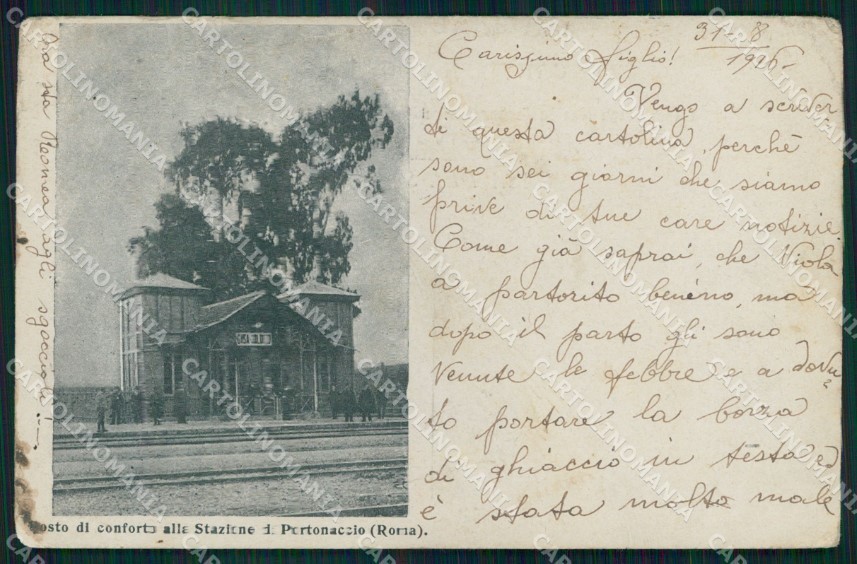 Roma Città Stazione di Portonaccio ABRASA PIEGHINE cartolina MX2599