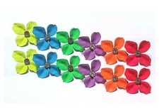 Womens Metal Flower Stud Earrings, One Pair - Please Choose Color