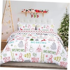 Christmas Duvet Cover Queen Size 3 Pieces Snowman Christmas 90" x 90" Colorful