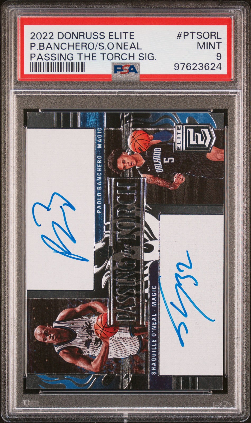 PAOLO BANCHERO/SHAQUILLE O'NEAL 2022 #PTSORL PSA 9 AUTO 