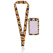 1 Set ID Card Holder  ID Badge Holder with Lanyard  Card Sleeve with Lanyard