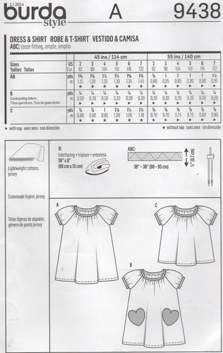 Burda Sewing Pattern 9438 EASY Dress or Top Raglan Sleeves for Child Size 2 - 7 - Picture 3 of 13
