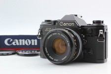  Near MINT Canon AE-1 Black 35mm SLR Film Camera FD 50mm F1.8 S.C. From JAPAN
