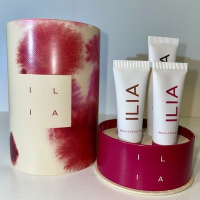 ILIA The Beauty of Balm Lip Set- Limited Edition Shades Ripe Rare Bloom & Clear