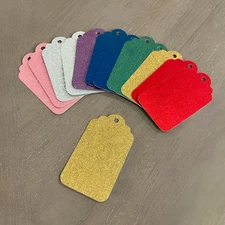 Glitter Gift Tags Choose Color and Pack Amount