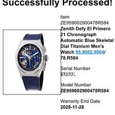 2024 Zenith Defy El Primero Chrono 21 Ti 44mm Blue Dial Ref #95.9002.9004/78.584 17