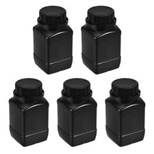 5pcs Plastic Lab Chemical Reagent Bottle 250ml 8.45 oz Storage Bottles Black