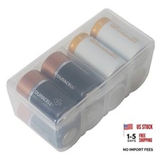 - Clear D Battery Storage Case, Stores and Organizes Batteries in a Hard, See