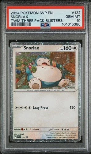 2024 POKEMON SVP EN-SV BLACK STAR PROMO #122 SNORLAX PSA 10