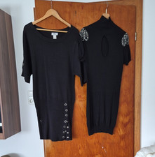 bpc Damen Strickkleid Schwarz Gr. 42 Kurzarm ...